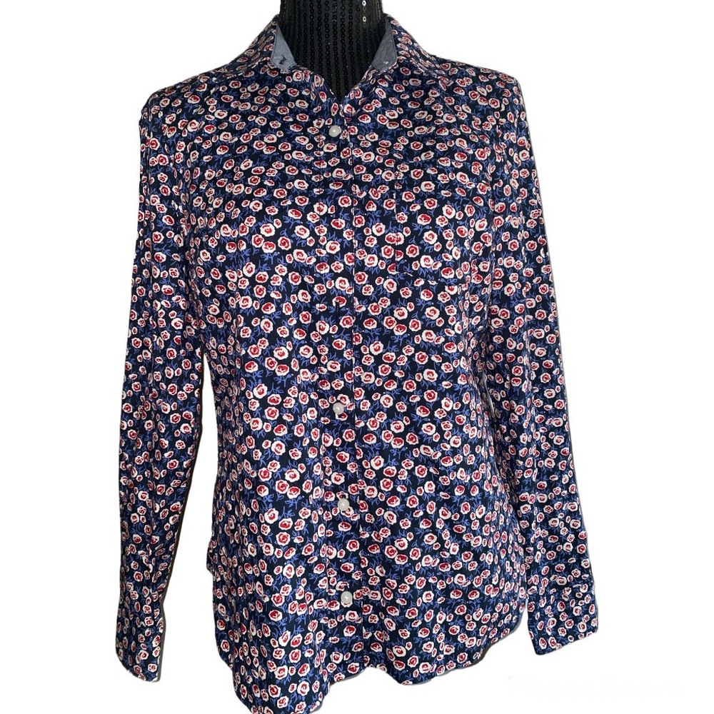 Tommy Hilfiger red rose print blouse